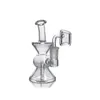 Waxmaid 5.12inch Gourd Mini clear Glass Bongs water pipe 4 slots Hookahs Double hourglass shape design Beaker US warehouse retail order free shipping