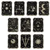 Brooches Pins for Women Vintage Rectangle Black Color Tarot Fashion Funny Badge for Dress Cloths Bags Decor Cute Enamel Metal Jewelry Wholesale