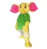 Costume de mascotte d'éléphant jaune personnage de dessin animé taille adulte de haute qualité