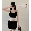 Work Dresses 2023 Summer Skirt Two Peice Set Mini Skirts Women's Knitwear Suit Short Sets For Women Sexy Outfits Woman Night Club Korean