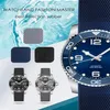 21mm New Black Blue Waterproof Diving Silicone Rubber Watch Straps Fold Buckle for L3 Hydro Conquest Watch Tools237c