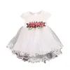 Mignon bébé filles été robe florale princesse fête Tulle fleur robes enfant en bas âge infantile filles maille Tutu robe 0-3Y vêtements