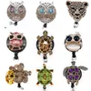 Porte-clés Cristal Strass Animal Tortue Tigre ID Porte-Badge Rétractable Bobine Pour Cadeau Decoration196H