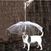 Cool Pet Supplies Användbar transparent PE Pet Paraply Small Dog Paraply Rain Gear With Dog Leads Håll PET TORR BEANDLIGT I RAIN302G