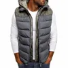 Men's Vests 2023 Fashion Winter Coat Vest Men Warm Sleeveless Jacket Casual Waistcoat Cotton Hooded Down