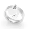 Joias da moda 316L titânio banhado a ouro anéis em forma de coração letras T letras coração duplo anel feminino anel para mulher 3 cores261t