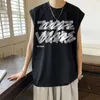 Herrtankstoppar Sommar ärmlös tank top herrar tröja mäns bomull tröja kort ärm t-shirt japanska harajuku tees y2k streetwear 230719