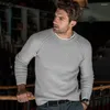 Men's Sweaters 2023 Spring Autumn Casual Long-Sleeved Fitted Comfortable Inside Take Knitted Shirt Solid Color Top Legging Pullover