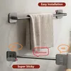 Towel Holder No Drilling Bathroom Organizers Self-adhesive Towel Bar Bathroom Shelves Kitchen Storage Rack L230704