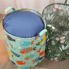 Storage Baskets Foldable Laundry Basket Storage Bucket Cotton Fabric Waterproof Dirty Laundry Toy Storage Basket Dirty Clothes R230726