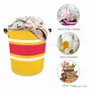 Opbergmanden Geel Wit Rood Power Stripe Vuile Wasmand Opvouwbare Kleding Opslag Emmer Thuis Waterdichte Organizer Met Handgrepen R230720