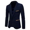 Men's Suits Blazers Fashion Casual Men Blazer Corduroy Patchwork Mens Business One Button Slim Fit Masculino Male Jacket MXXXL 230720