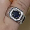 MASSO 925 Silver Silver Silver Blue Sapphire simulato Diamond Zircon GEM GEM STONE STRA FASCHILE FASSAGGIO FAGGIO DI MAGNIO Gioielli Boys199D