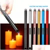 Lighters Electric Rechargeable Long Kitchen Lighter For Stove Windproof Led Plasma Arc Flameless Candle Unusual Outdoor Inventory Dd Dht78