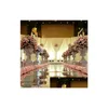 Decorative Flowers Wreaths 10M Per Lot 1M Wide Shine Sier Mirror Carpet Aisle Runner For Romantic Wedding Favors Party Decoration Dhqkv