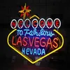 24 20 pollici Welcome to Las Vegas Nevada Lampada fai da te Vetro Neon Sign Flex Rope Luce al neon Indoor Outdoor Decorazione RGB Voltaggio 110V-24251G