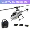 Aircraft Modle C129 V2 RC Helicopter 4 Channel Remote Controller Charging Toy Drone Model UAV Outdoor DroneToy 230719