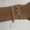 Punk Indian Chunky Chain Snake Armband Bangle Set voor Vrouwen Goud Kleur Serpent Crystal Multilayer Charm Armbanden Boho Sieraden L230704