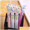 Regalo Penne a sfera Cute Animal Pig Power 6 colori Penna Kawaii Rollerball Scuola Forniture per ufficio Cancelleria Papelaria Escolar Drop Deli Dhgut