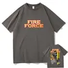 Mannen T Shirts Anime Fire Force Grafische T-shirt Manga Shinra Kusakabe Gedrukt T-shirt Mannen Street Vintage Streetwear Vrouwen tops