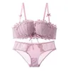 Bras define lingerie floral de renda sexy configuração de push up sutiã conforto ajustado e calcinha sem fio sem fio sem fio Bralette sem fio 230719