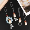 1X Tradition Rabbit Bunny Pig Cat Bell Sakura Phone Accessory Bag Pendant Good Luck Fortune Wealth Charm Gift Mobile Phone Chain L230619