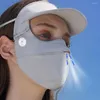 Bandanas Outdoor Unisex Sun Protect Caps med Brim Mask Summer UV Protection Sunscreen Breattable Silk Eye Riding