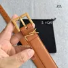 Brown belt for Woman Fashion designers belts Gold silver needle buckle Man Womens Belts Genuine Cowhide 3Colors Width 2.0cm 3.0cm High Quality with box wholesale