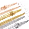 1mm 2mm Catene a maglia in acciaio inossidabile Oro argento Colore oro rosa 45-60cm Donna Uomo Collane fai da te Gioielli Ciondolo adatto Bulk 10pc2957