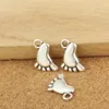 Bluk 800 PCS ALLOY ANTIQUE SILVER PLATED BABY FEET CHARMS PENDANT 2 SIDEDIDED DIY CROFC262N