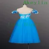 Stage Wear Lake Blue Green robe romantique femmes Giselle Cendrillon longue personnalisée Flower Festival Rose Romantique Paysan Tutu Dress fo260V