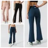 Lu Lu Lemons Sports Women Activewear Summer Yoga Pants Bootcut Flare Leg Tummy Controlストレッチクイックドライダークグレーワインイオングレーフィットネストレーニングパンツ