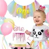 Banner Flags Baby First Rainbow Theme Birthday High Chair Tutu with One Pendent Banner for Children Birthday Party Decorations Po Drops 230720