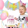 Bannerflaggor Baby First Rainbow Theme Birthday High Chair Tutu med en pendent banner för barn födelsedagsfest dekorationer po droppar 230720