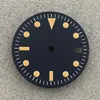 Kits de réparation de montres 28.5mm Noir Orange 2836 Cadran Vert Lumineux 8215 2813 Pour Mouvement PAS DE LOGO