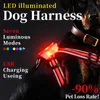 Dog Collars Leashes LED Harness Pet Rechargeable Adjustable Flashing Waterproof Collar Night AntiLost Light luminous dog collar 230720