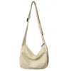 Sacs de soirée Beige toile sac femme grande épaule croix jeunesse Eco coréen Shopper Messenger Y2K sacs à main étudiant poches quotidiennes