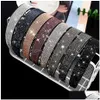 Headbands Luxury Crystal Shiny Fl Rhinestone Sier Color Hairbands Veet Headwear For Women Hair Accessories Jewelry Gifts Drop Delive Dhqmp