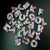 Entier 8mm 130pcs / lot A-Z Strass colorés Lettres coulissantes DIY Alphabet Accessoires adaptés pour bracelet en cuir 8mm keychai2867