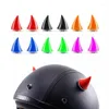 Casques de moto 2 pc casque diable cornes décor multicolore autocollants courts pour vélo voiture style accessoires