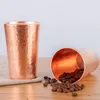 Mugs Handcrafted Pure Copper Coffee Cup Beer Milk Mug Embossed Hammer Thickened Water 250ml / 8.45 Oz Breakfast Drinkware Tableware