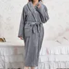 Women's Sleepwear Women Kimono Bathrobe Gown Nightdress Winter Warm Thick Coral Fleece Nightgown Soft Flannel Robe Home Clothes Negligee