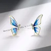 Stud Earrings 925 Sterling Silver Zirconia Luxury Original Butterfly For Women Brincos Pendientes Fine Jewelry