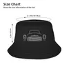 Berets International Harvester B Series Classic 1950s-60s Pickup Truck White Outline Graphic Bucket Hat