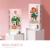 Block Ny romantisk söt växt Strawberry Potted Flowers Gardens House Building Blocks Classic Model Mini Bricks Set Kids Kits Gift R230720