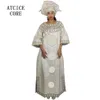 Afrykańskie sukienki na kobietę Bazin Riche Haft Design Long Dress LA1122717