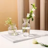 Vasen, japanischer Stil, Glas, kleine Vase, transparent, für den Schreibtisch, Ornamente, Mini-Zwergblume, Heimdekoration, Haushaltsprodukte