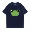 Camisetas Masculinas Anime Fofas Engraçadas Toaru Majutsu No Index Misaka Mikoto Frog Print T-shirts Homens Mulheres Moda Camisa Casual Masculino Manga Tops Tees