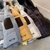 Herrarna Down Parkas varumärke Mens Topstoney Parkas 21FW Metal Nylon Down Cotton Jacket Varm broderad manschettrock Parka Size M-2XL Z230720