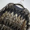 Casual Dresses Charleston Dress Women Vestido Shiny Bat Sleeve Sequin Beading Straight Party Sexig svart vintage Elastic midja